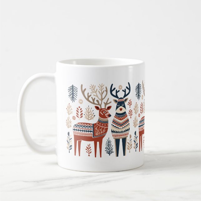 Taza De Café Navidades escandinavos Reindeer Mug (Izquierda)