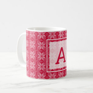 Taza De Café Navidades, escandinavos, rojos, blancos, copos de