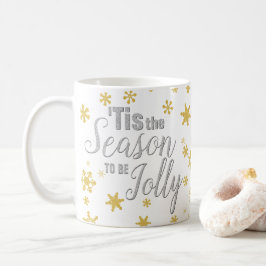 Taza De Café Navidades este es el oro plateado de Snowflake de 