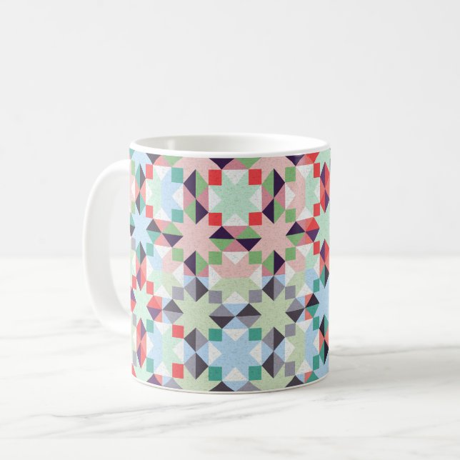 Taza De Café Navidades estrella del patchwork (Anverso izquierdo)