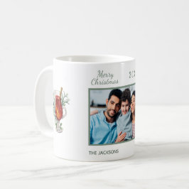 Taza De Café Navidades familia foto bebida caliente blanca