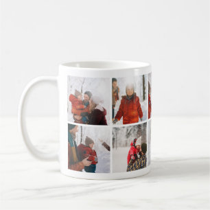 Taza De Café Navidades familiares Collage de fotos Mug