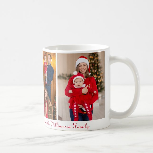 Taza De Café Navidades familiares memorables Photo Mug (Derecha)