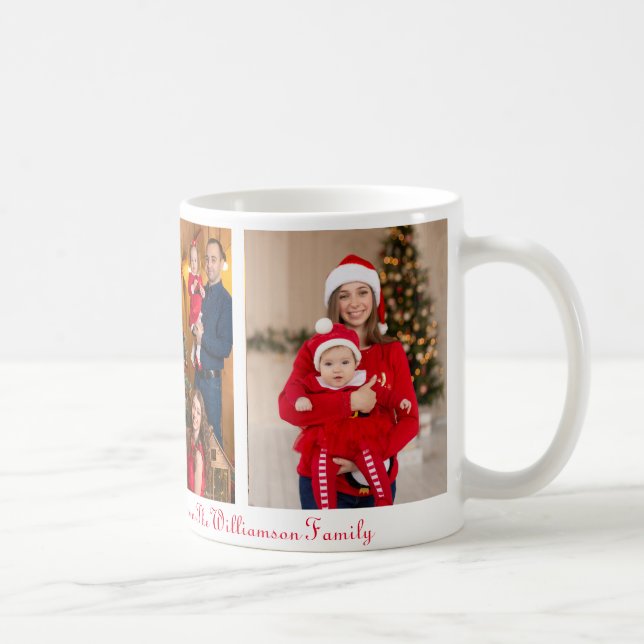 Taza De Café Navidades familiares memorables Photo Mug (Derecha)