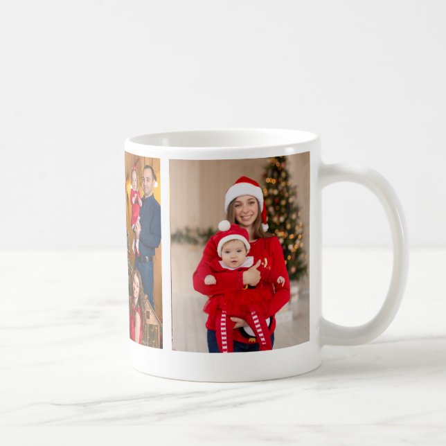 Taza De Café Navidades familiares memorables Photo Mug (Derecha)