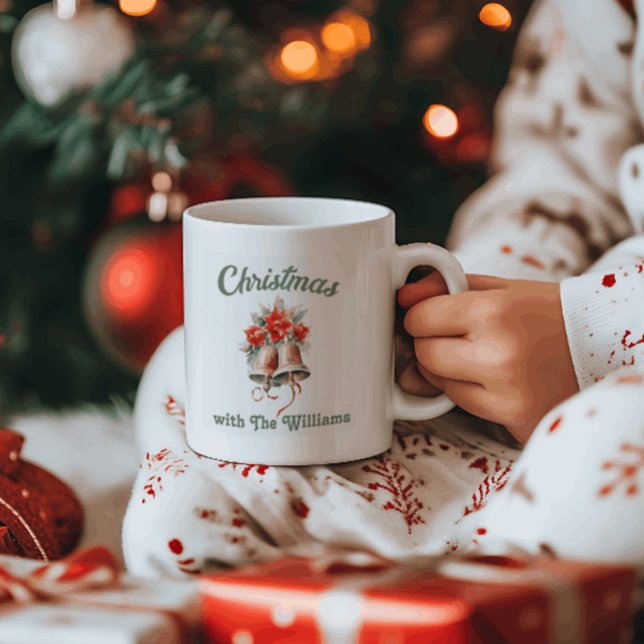 Taza De Café Navidades familiares | Navidades campanas Nombre d (Subido por el creador)
