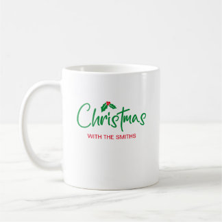 Taza De Café Navidades familiares | Nombre de la familia Minima