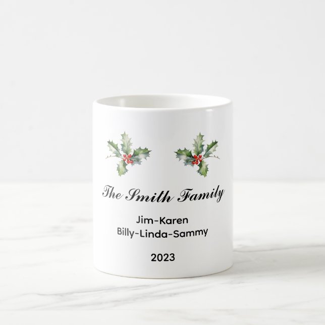 Taza De Café Navidades familiares personalizados Keepsake (Centro)