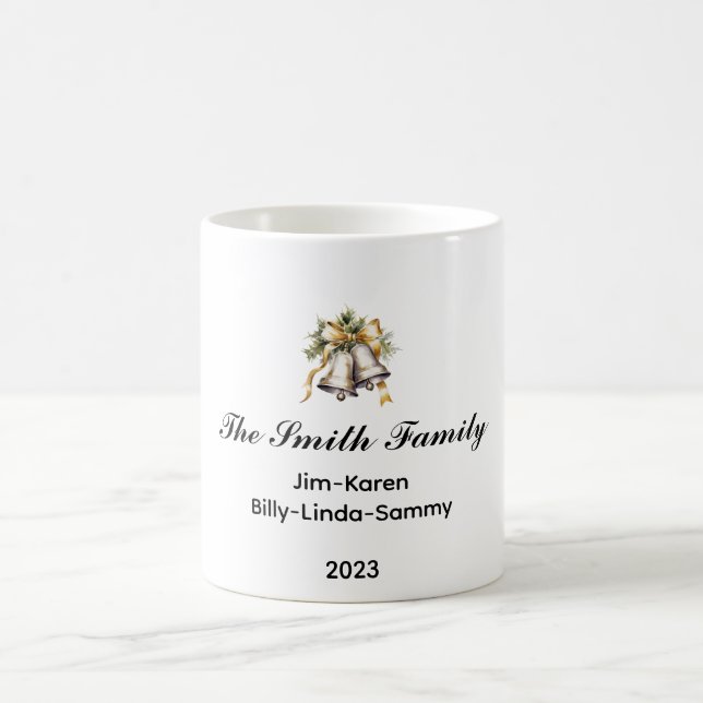 Taza De Café Navidades familiares personalizados Keepsake (Centro)