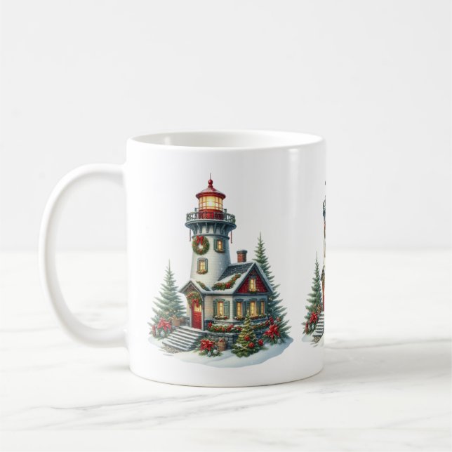 Taza De Café Navidades Faro Café Mug (Izquierda)