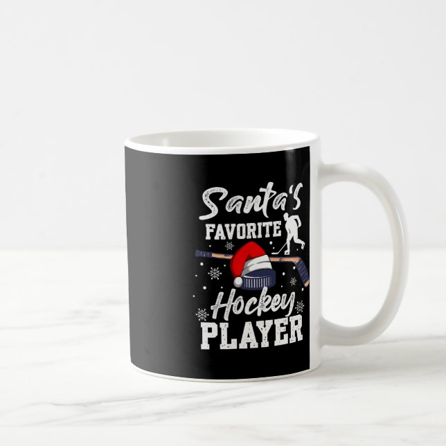 Taza De Café Navidades favoritos de hockey de Santa Ana Pajama  (Derecha)