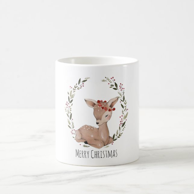 Taza De Café Navidades Fawn Wreath (Centro)