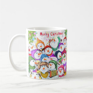 Taza De Café Navidades felices de Snowmans en café Mug