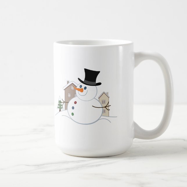 Taza De Café Navidades felices Ilustracion Snowman (Derecha)
