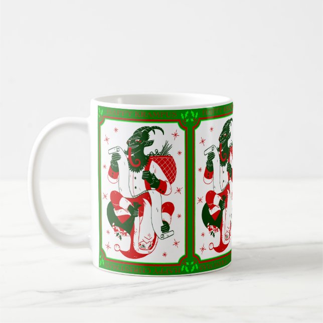 Taza De Café navidades felices krampus santa (Izquierda)