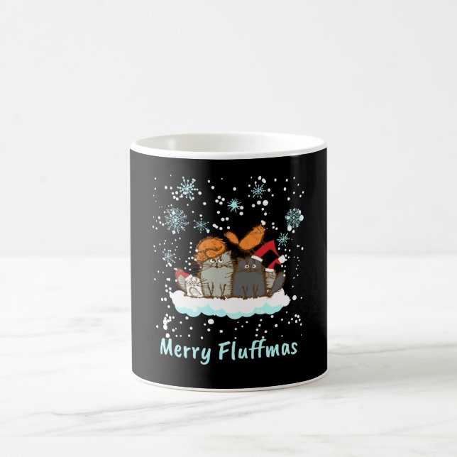 Taza De Café Navidades Feliz Fluffmas Gato Regalo Navidad (Centro)