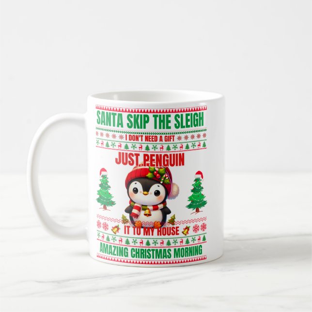 Taza De Café Navidades Feliz Navidad Por Pingüino Regalo (Izquierda)