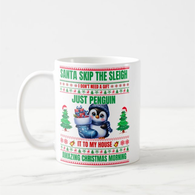 Taza De Café Navidades Feliz Navidad Por Pingüino Regalo (Izquierda)