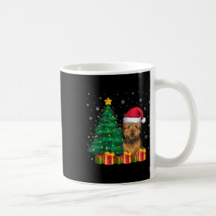 Taza De Café Navidades feos de Cairn Terrier Santa Hat iluminan