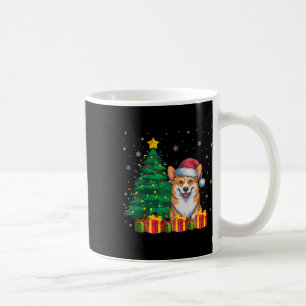 Taza De Café Navidades feos de Corgi Santa Hat iluminan a Perro
