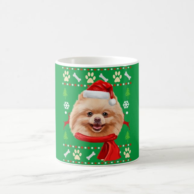Taza De Café Navidades feos de perros de Pomerania (Centro)