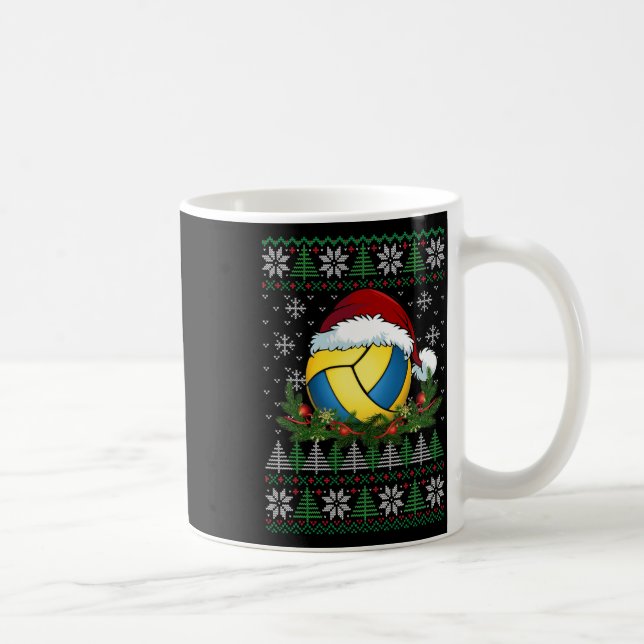 Taza De Café Navidades feos de voleibol familia Santa Hat Pajam (Derecha)