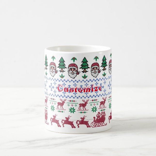 Taza De Café Navidades feos estilo suéter Thunder_Cove (Centro)