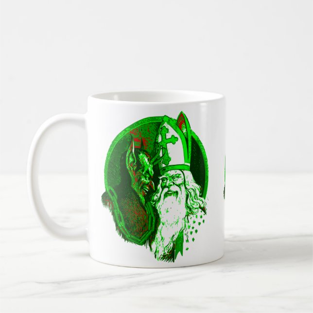 Taza De Café navidades feos krampus st nicholas santa (Izquierda)