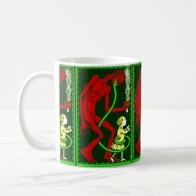 Taza De Café navidades feos krampus victoriano infantil (Izquierda)