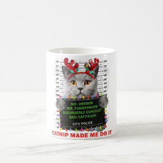 Taza De Café Navidades feos para el gato, el gato, el gato, el 
