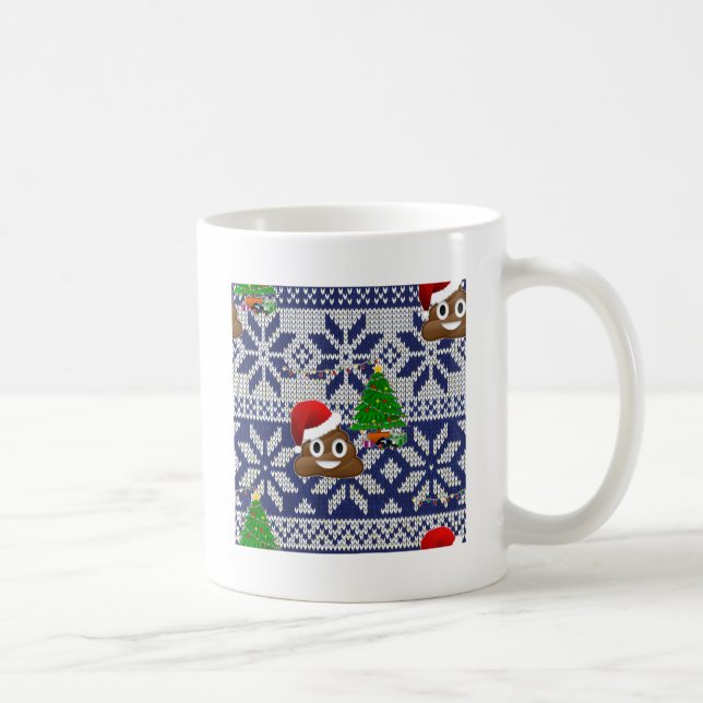 Taza De Café navidades feos suéter poop emoji (Derecha)