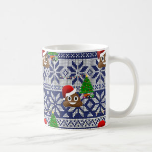 Taza De Café navidades feos suéter poop emoji