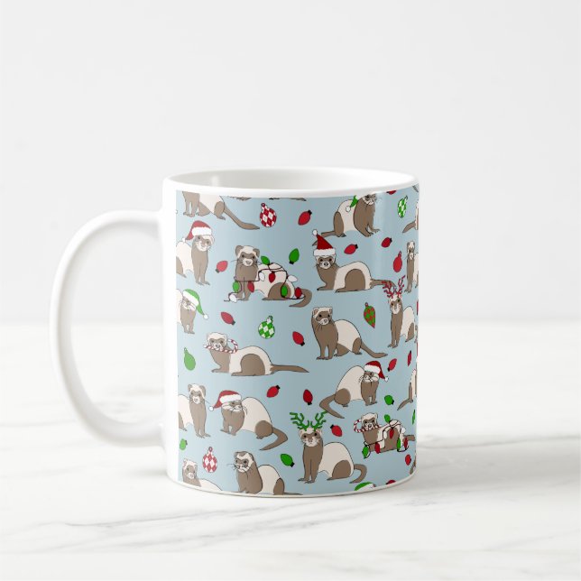 Taza De Café Navidades Ferret Coffee Mug (Izquierda)