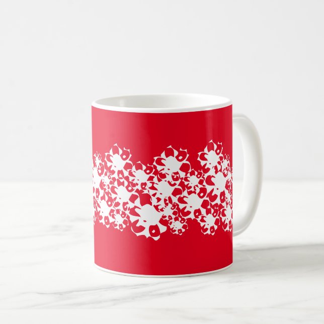 Taza De Café Navidades Festividades de nieve estrellas blancas  (Anverso derecho)