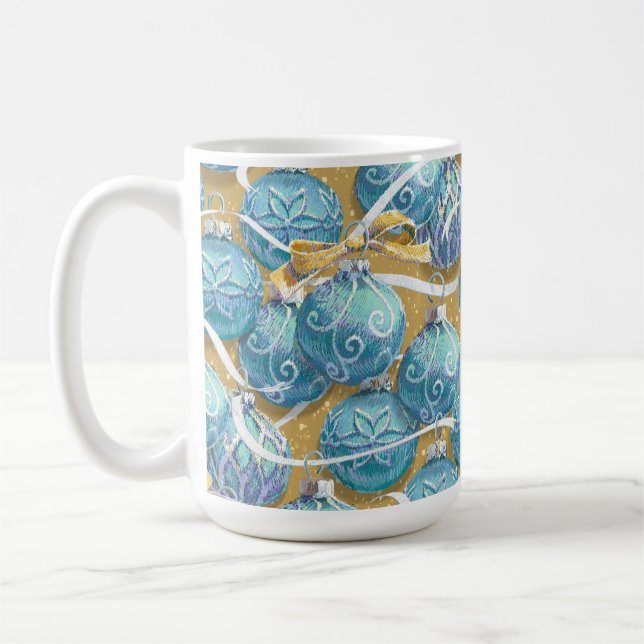 Taza De Café Navidades festivos Bolas Mug (Izquierda)