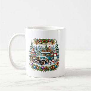 Taza De Café Navidades festivos Camión de campo agregar monogra