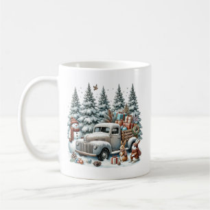 Taza De Café Navidades festivos Camión de campo agregar monogra