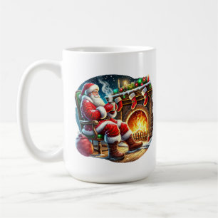 Taza De Café Navidades festivos Cocoa Santa agrega monograma