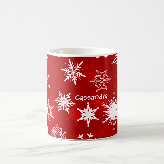 Taza De Café Navidades festivos con copos de nieve (Centro)