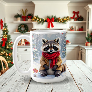 Taza De Café Navidades festivos de mapache