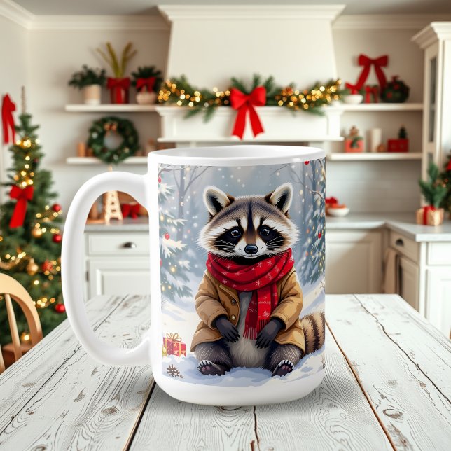 Taza De Café Navidades festivos de mapache (Subido por el creador)