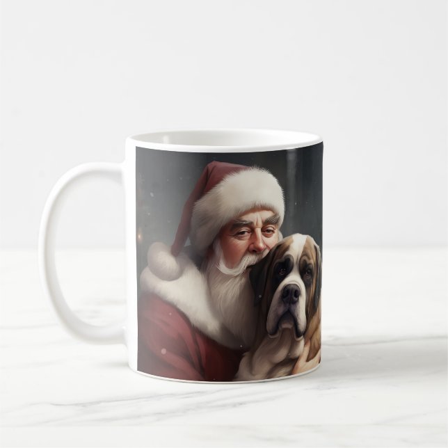 Taza De Café Navidades festivos de San Bernardo con Santa Claus (Izquierda)