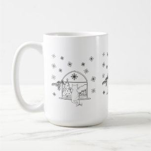 Taza De Café Navidades festivos dibujados a mano lindo gato