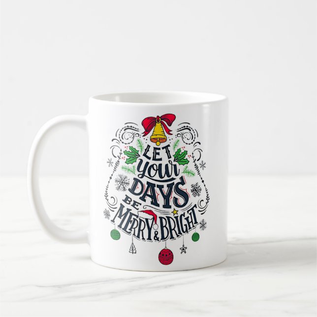 Taza De Café Navidades festivos feriados navidad y navidad bril (Izquierda)