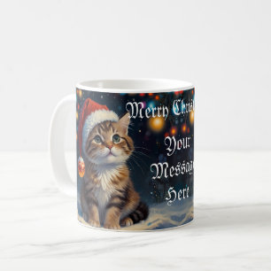 Taza De Café Navidades festivos gatitos con Santa Hat