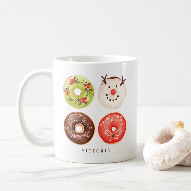 Taza De Café Navidades festivos graciosos no son personalizados (Con donut)