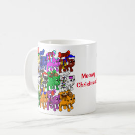 Taza De Café Navidades festivos Jolly Meowy gatos