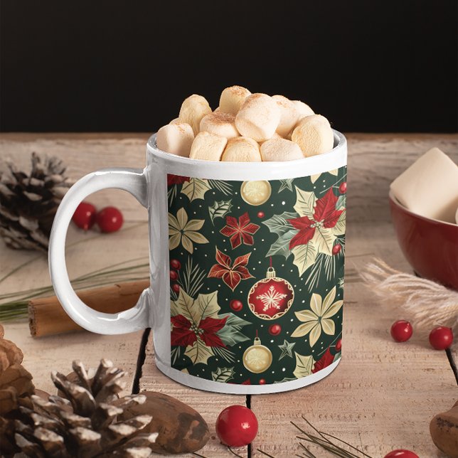 Taza De Café Navidades festivos Modelo de poinsettia (Subido por el creador)