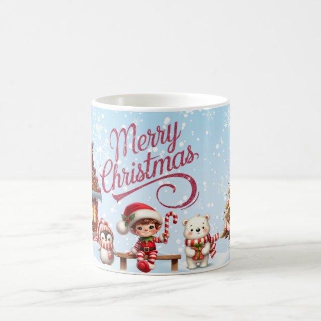 Taza De Café Navidades festivos Mug I Elf, Pingüino y Oso Polar (Centro)