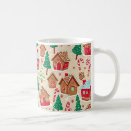Taza De Café Navidades festivos Patrón de árboles de casas de j